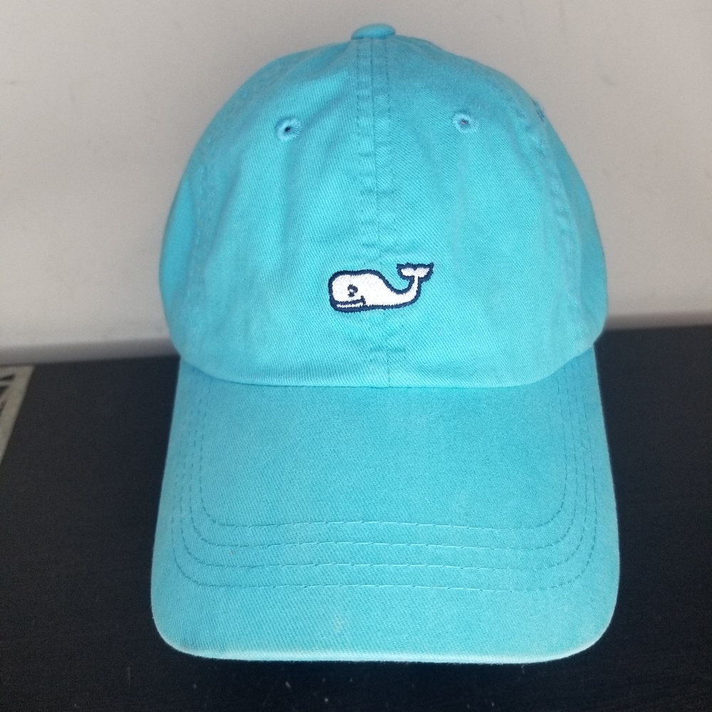 Vineyard Vines Adjustable Hat Aqua Blue Whale Logo